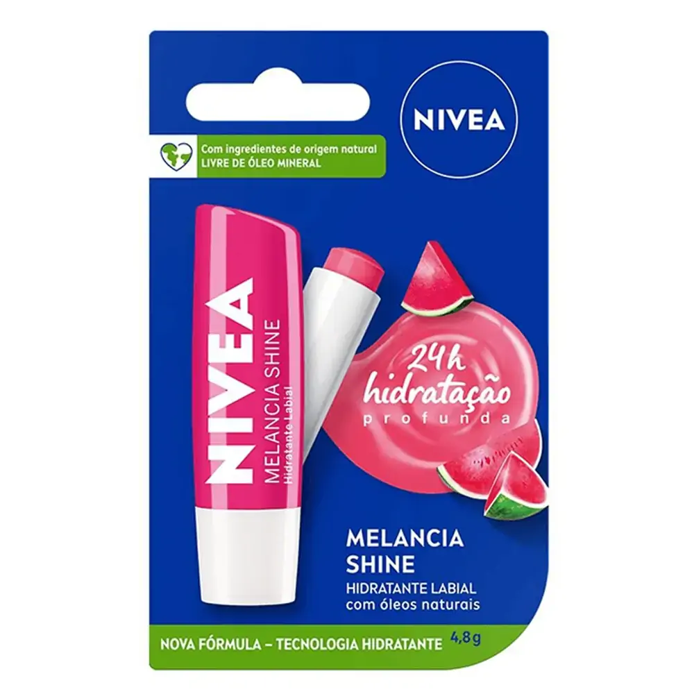 Hidratante Labial Nivea Melancia Shine Hidratação Profunda 4,8g