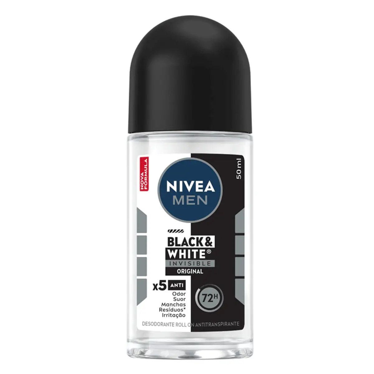 Desodorante Antitranspirante Roll On Nivea Men Black&White Invisible 50ml