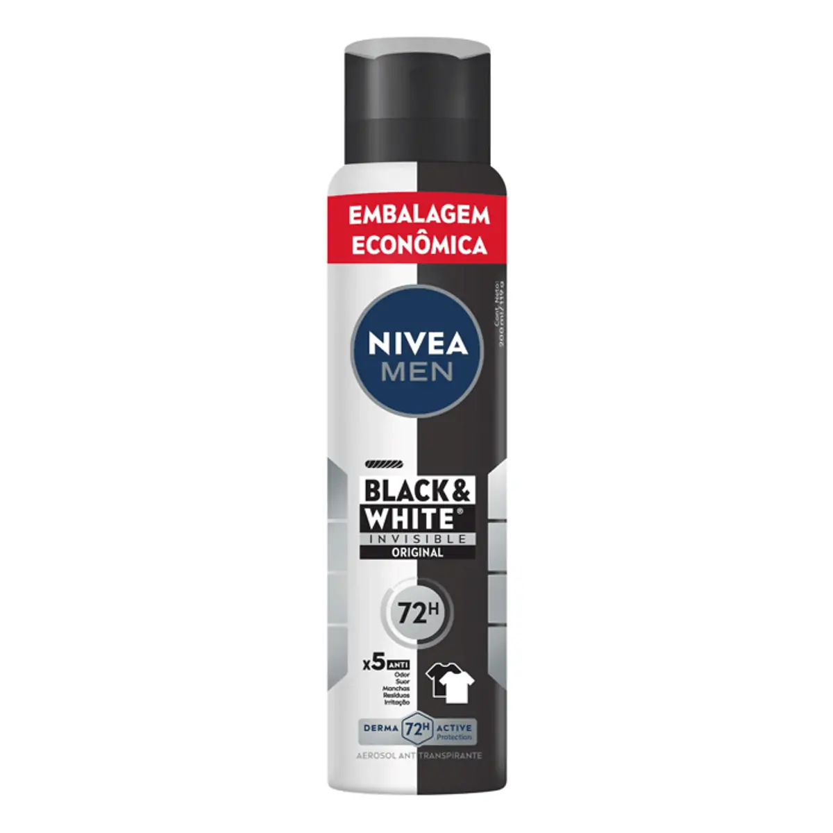 Desodorante Antitranspirante Aerossol Nívea Men Black&White Invisible 200ml