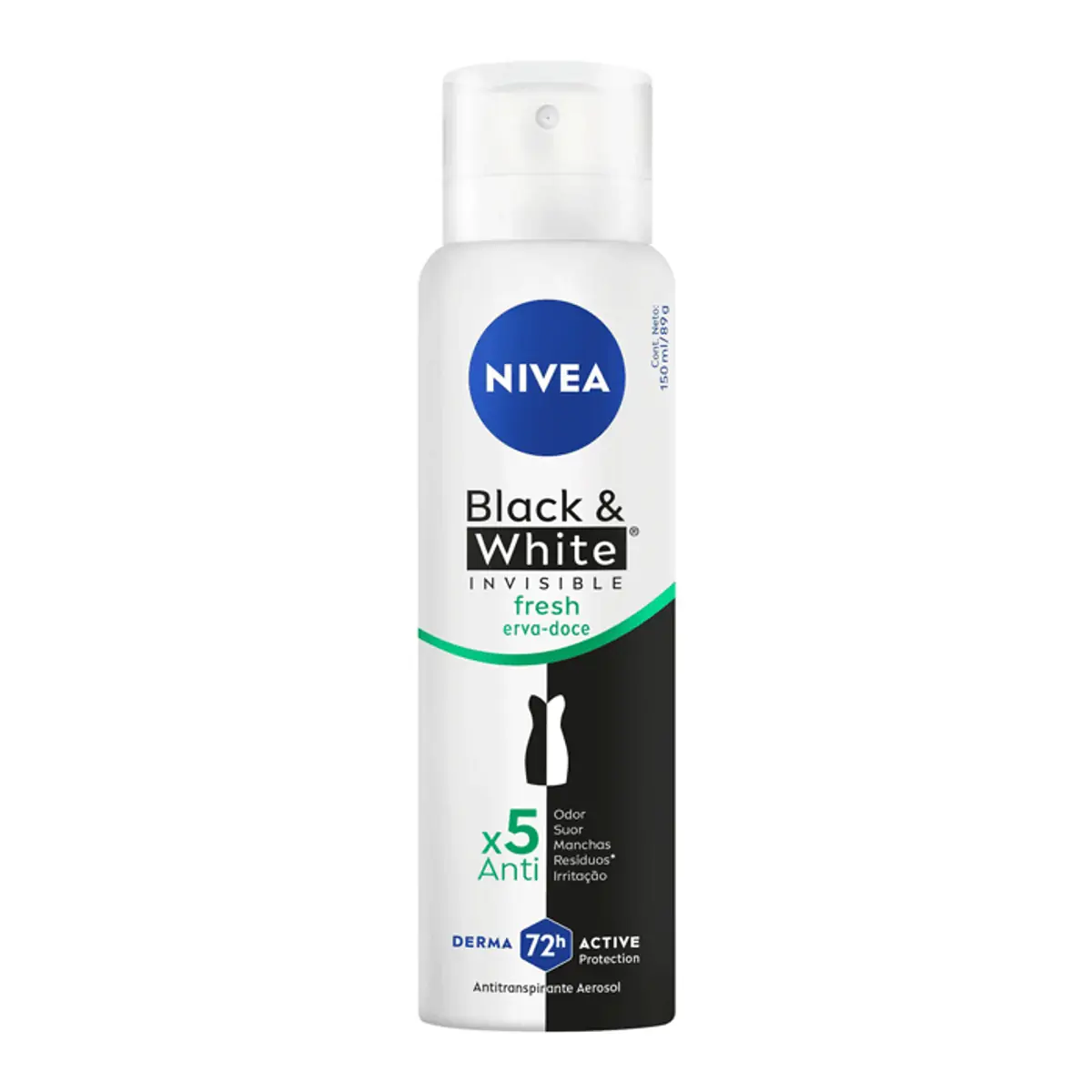 Desodorante Antitraspirante Aerossol Nivea Invisible Black & White Fresh 150ml