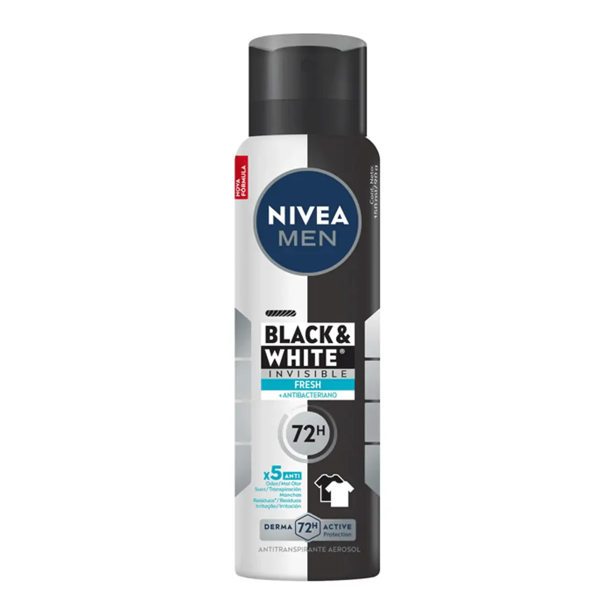 Desodorante Antitranspirante Aerossol Nivea Men Black & White Invisible Fresh 150ml