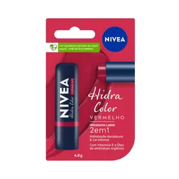Hidratante Labial Nivea Hidra Color 2 em 1 Vermelho 4,8g