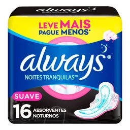 Absorvente Always Noturno Tamanho G Suave 16 Unidades