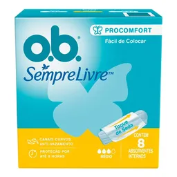 Absorvente Interno OB ProComfort Médio 8 Unidades