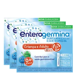 Probiótico Enterogermina Plus 5ml Sanofi 5 Frascos