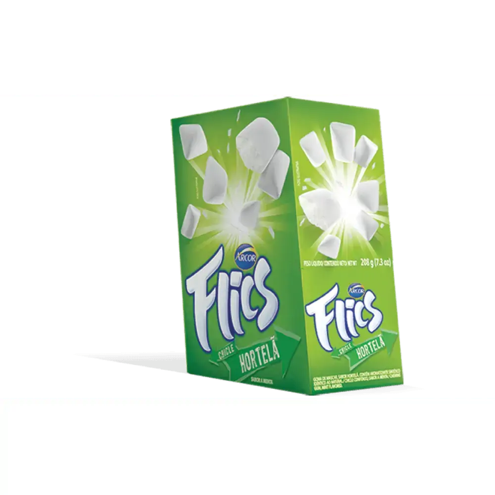 Goma de mascar sabor Hortelã 208g - Flic s