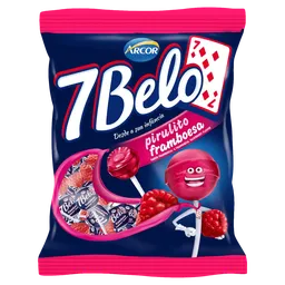 Pirulito sabor Framboesa Pacote com 500g - 7 Belo