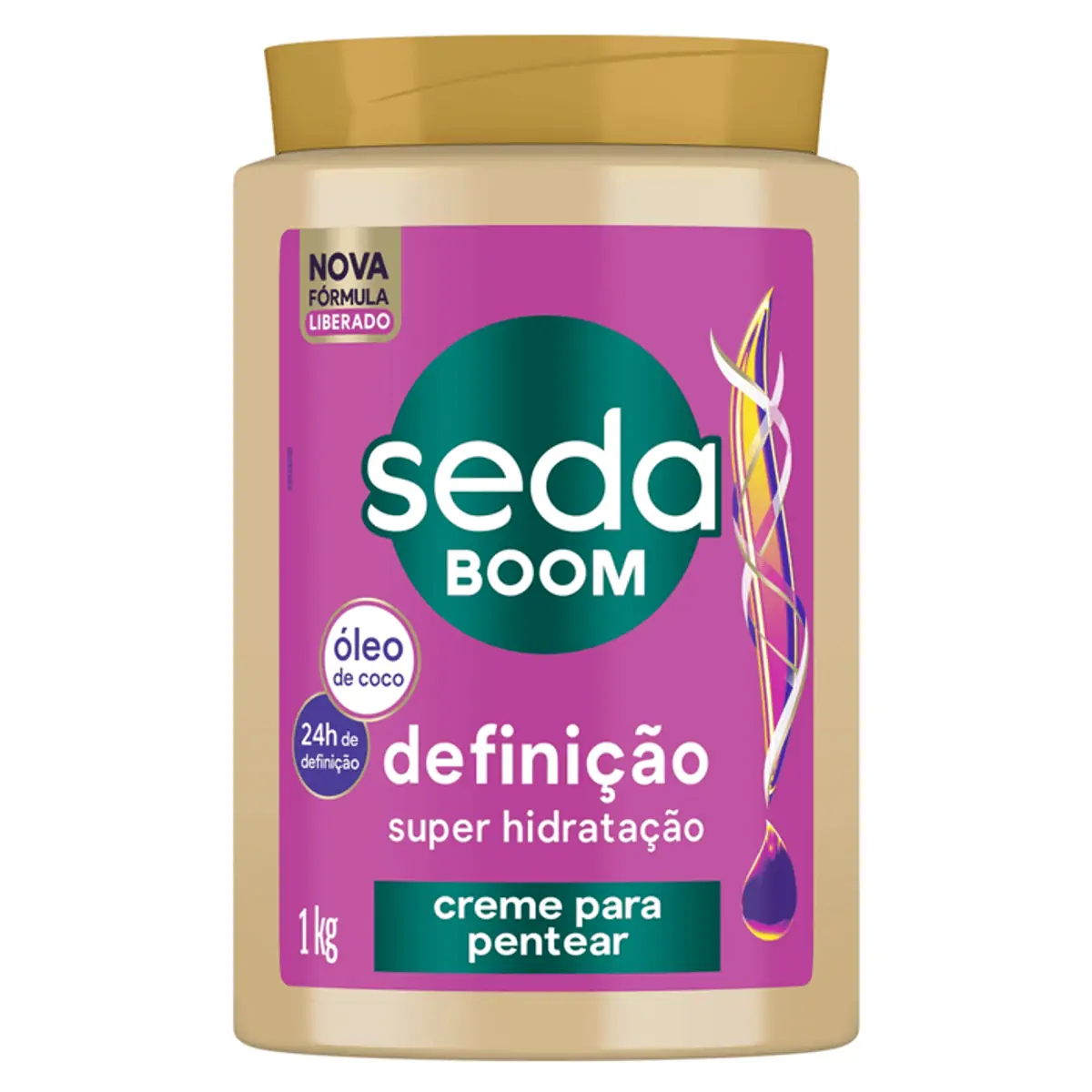 Creme Para Pentear Seda Boom Definição Óleo de Coco 1kg