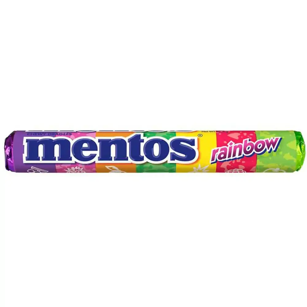 Stick de bala mastigável sabor Rainbow com 37,5g - Mentos
