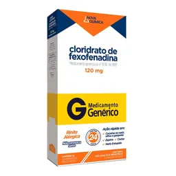 Antialérgico Cloridrato de Fexofenadina 120mg Genérico Nova Química 10 Comprimidos