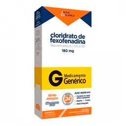 Antialérgico Cloridrato de Fexofenadina 180mg Genérico Nova Química 10 Comprimidos
