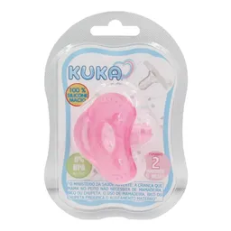 Chupeta Kuka Soft Comfort Bico Redondo Silicone Rosa 1 Unidade