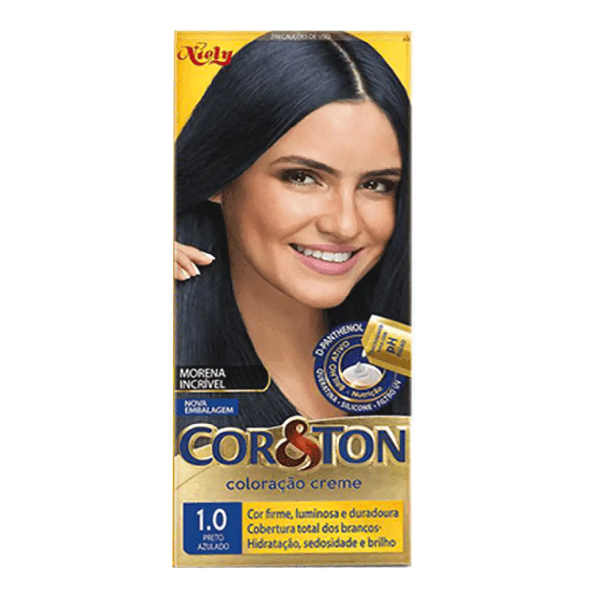 Tinta de Cabelo Niely Cor&Ton 1.0 Preto Azulado