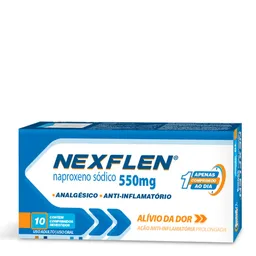 Analgésico e Anti-inflamatório Nexflen 550mg 10 Comprimidos