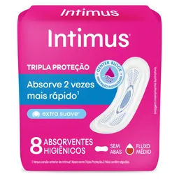 Absorvente Intimus® Tripla Proteção Suave S/Abas 8 Unidades