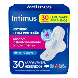Absorvente Intimus® Noturno Suave com Abas 30 Unidades