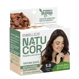 Tintura Natucor 5.0 Castanho Claro Vegana Sem Amônia Embelleze