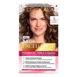 Tinta de Cabelo L’Oréal Paris Imédia Excellence 6.0 Louro Escuro