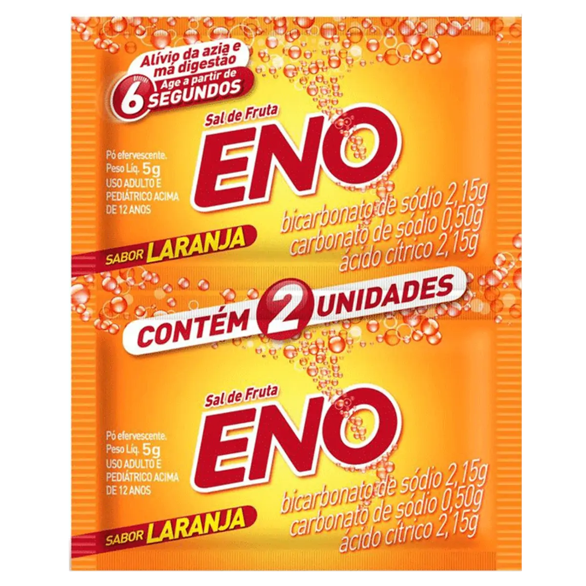 Antiácido Sal de Fruta Eno 2,15g + 0,5g + 2,15g 2 Envelopes