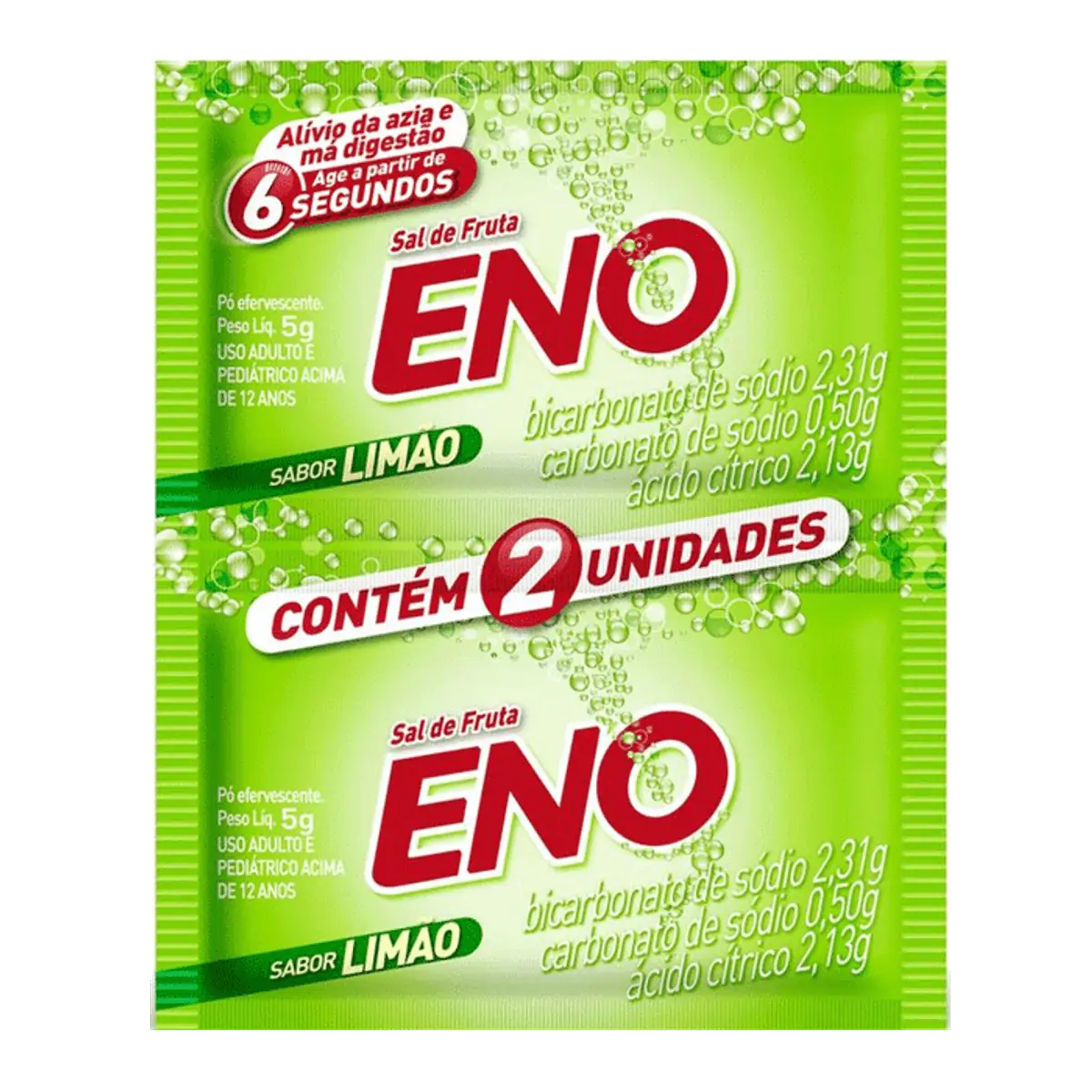 Antiácido Sal de Fruta Eno 2,31g + 0,5g + 2,13g 2 Envelopes