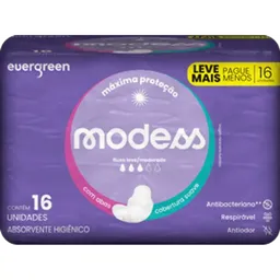Absorvente Malha Suave C/abas Modess 16 Un