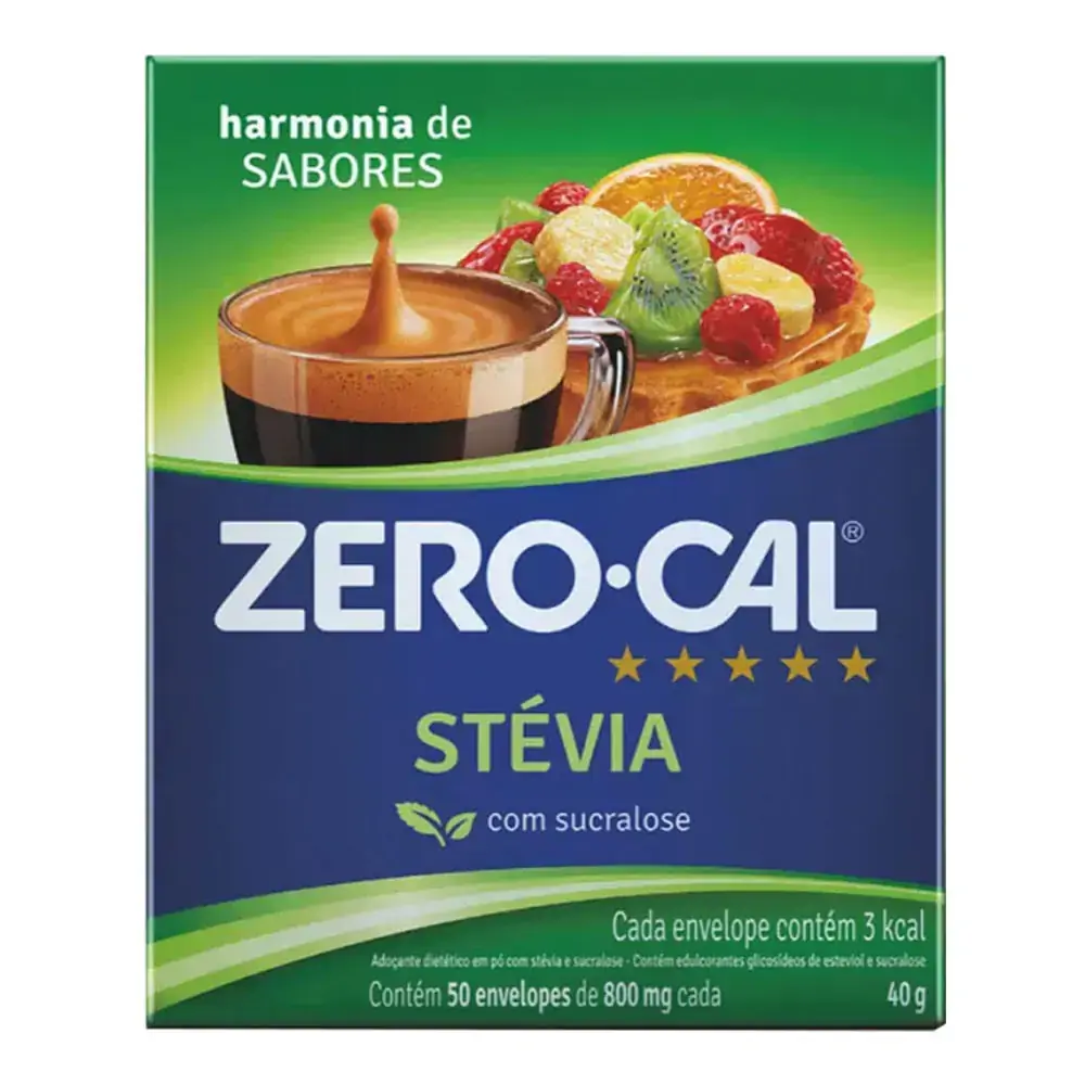 Adoçante em Pó Zero-Cal Stévia 50 Sachês