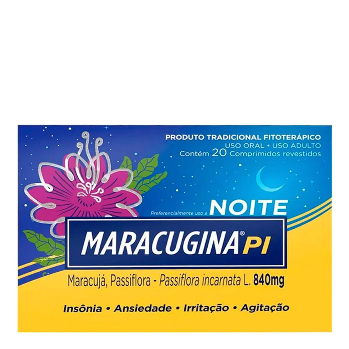 Calmante e Fitoterápico Maracugina Pi 840mg 20 Comprimidos Revestidos