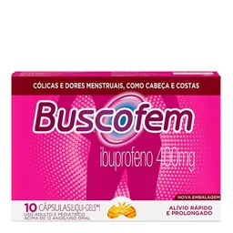 Analgésico, Anti-inflamatório e Antitérmico Buscofem 400mg 10 Cápsulas