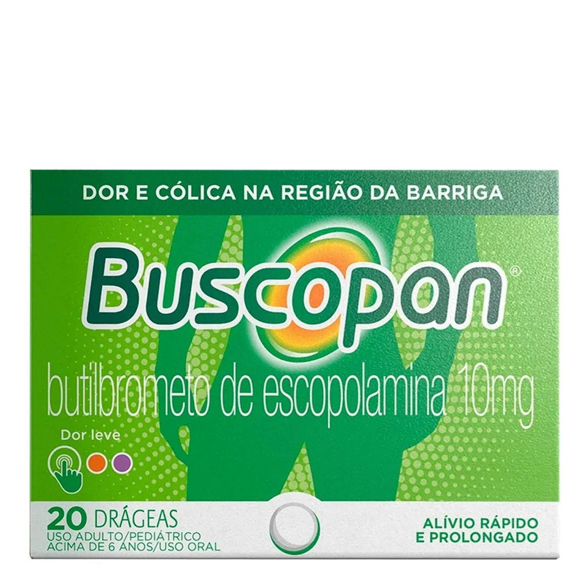 Analgésico e Antiespasmódico Buscopan 10mg 20 Drágeas