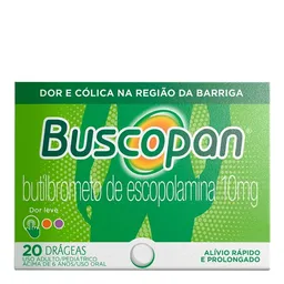 Analgésico e Antiespasmódico Buscopan 10mg 20 Drágeas