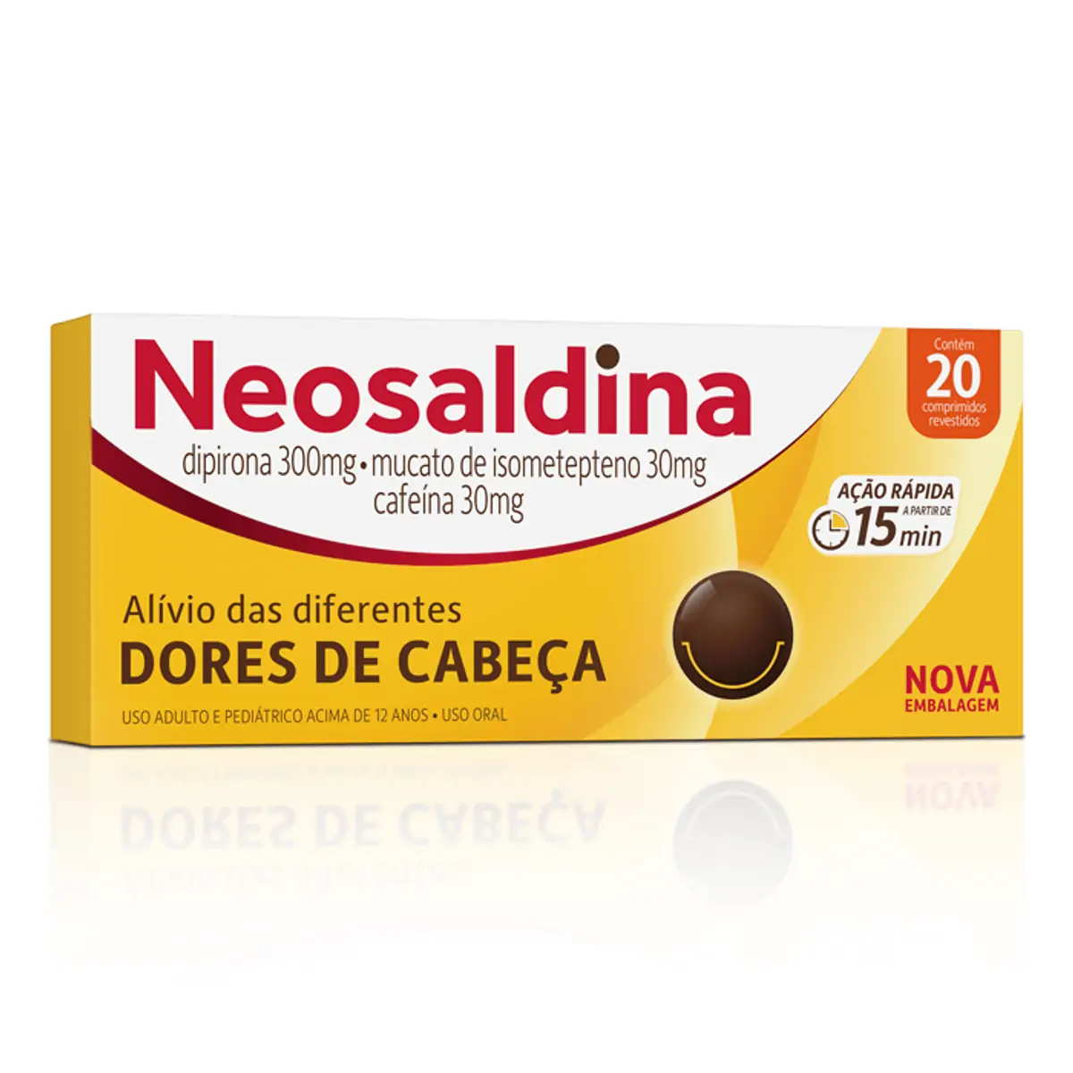 Analgésico, Antitérmico e Anti-inflamatório Neosaldina 30mg + 300mg + 30mg 20 Drágeas