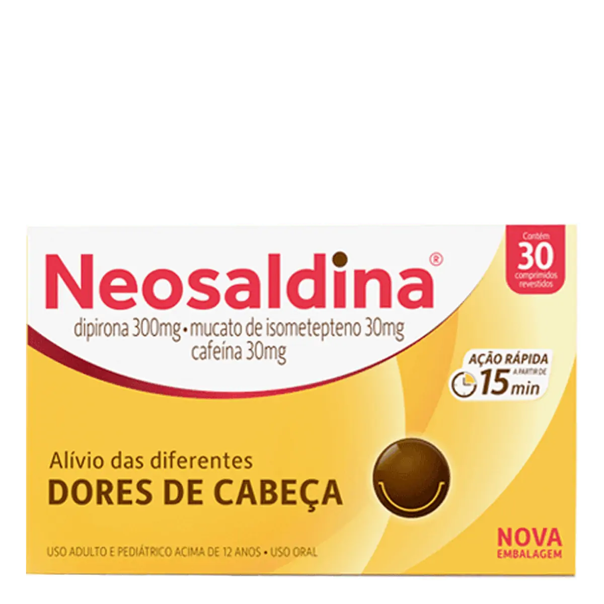 Analgésico, Antitérmico e Anti-inflamatório Neosaldina 30mg + 300mg + 30mg 30 Comprimidos Revestidos