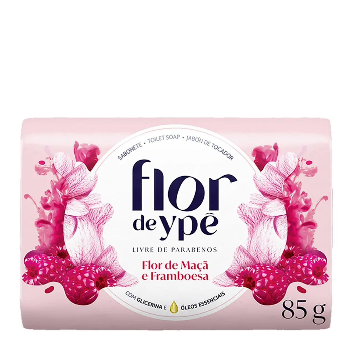 Sabonete em Barra Flor De Ypê Flor De Maçã e Framboesa 85g