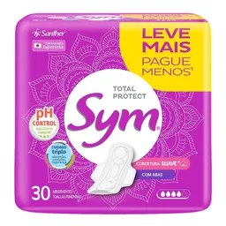 Absorvente Sym Total Protect Cobertura Suave Com Abas 30 Unidades
