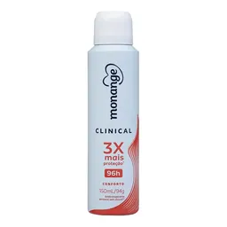 Desodorante Antitranspirante Aerossol Monange Clínical Conforto Feminino 150ml