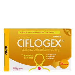 Analgésico, Anestésico e Anti-Inflamatório Ciflogex 3mg 12 Pastilhas Mel e Limão