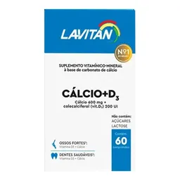 Suplemento Vitamínico Lavitan Cálcio + D 60 Comprimidos
