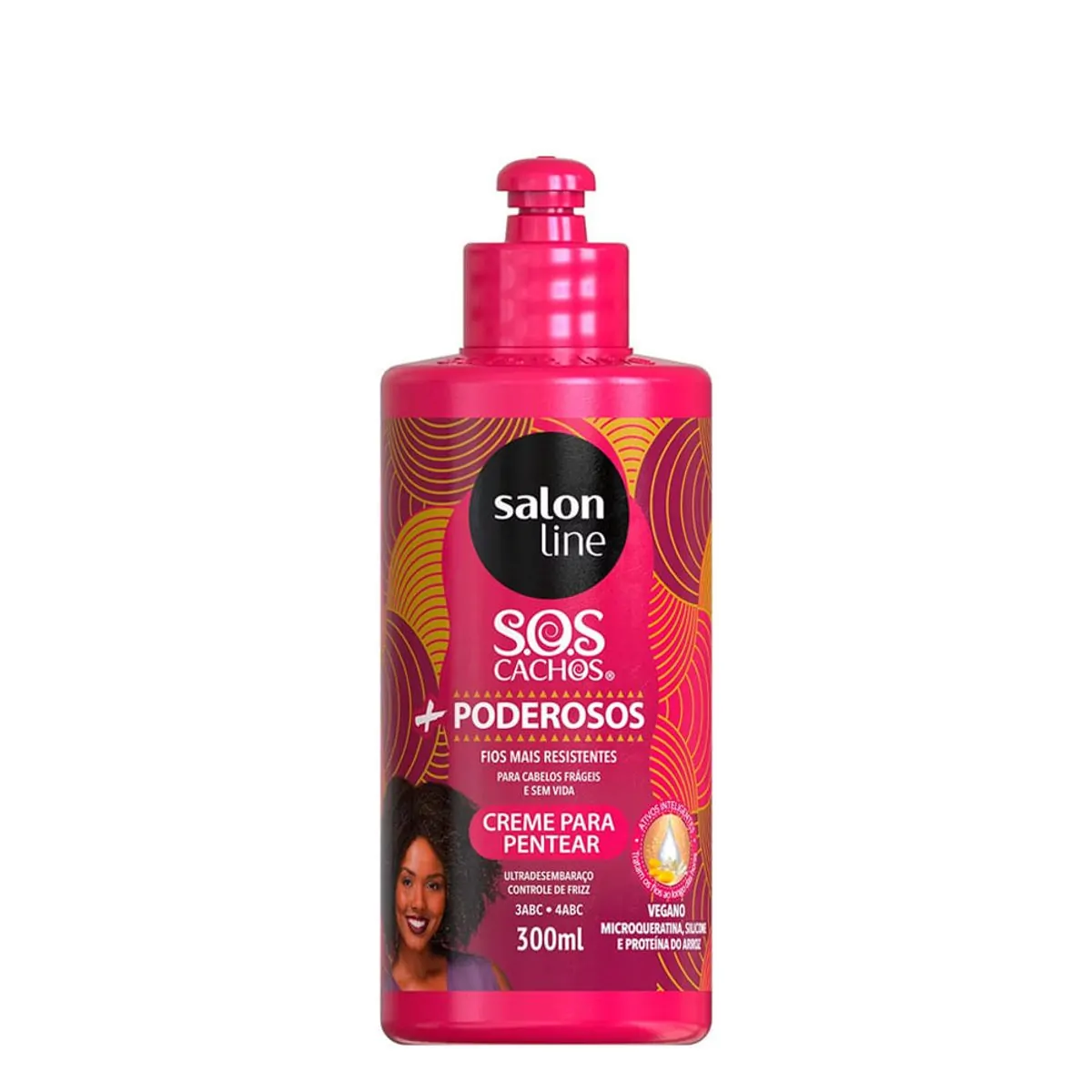 Creme Para Pentear S.O.S Cachos + Poderosos 3 A 4abc Salon Line 300ml