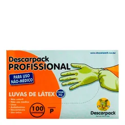 Luva de Latex Descarpack P com Pó 100 Unidades