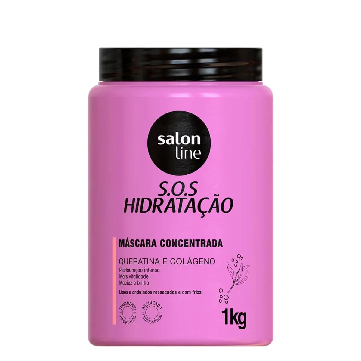 Máscara Capilar S.O.S Hidratação Queratina E Colágeno Salon Line 1kg