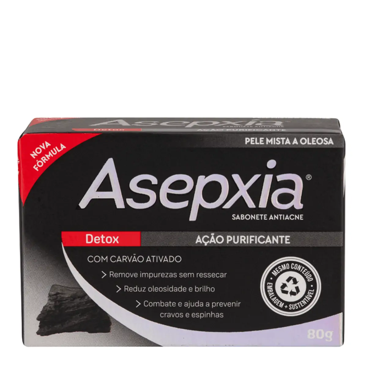 Sabonete Barra Asepxia Detox Ação Purificante 80g