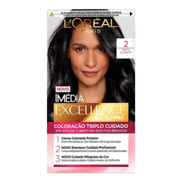 Tinta de Cabelo L’Oréal Paris Imédia Excellence 2 Preto Clássico