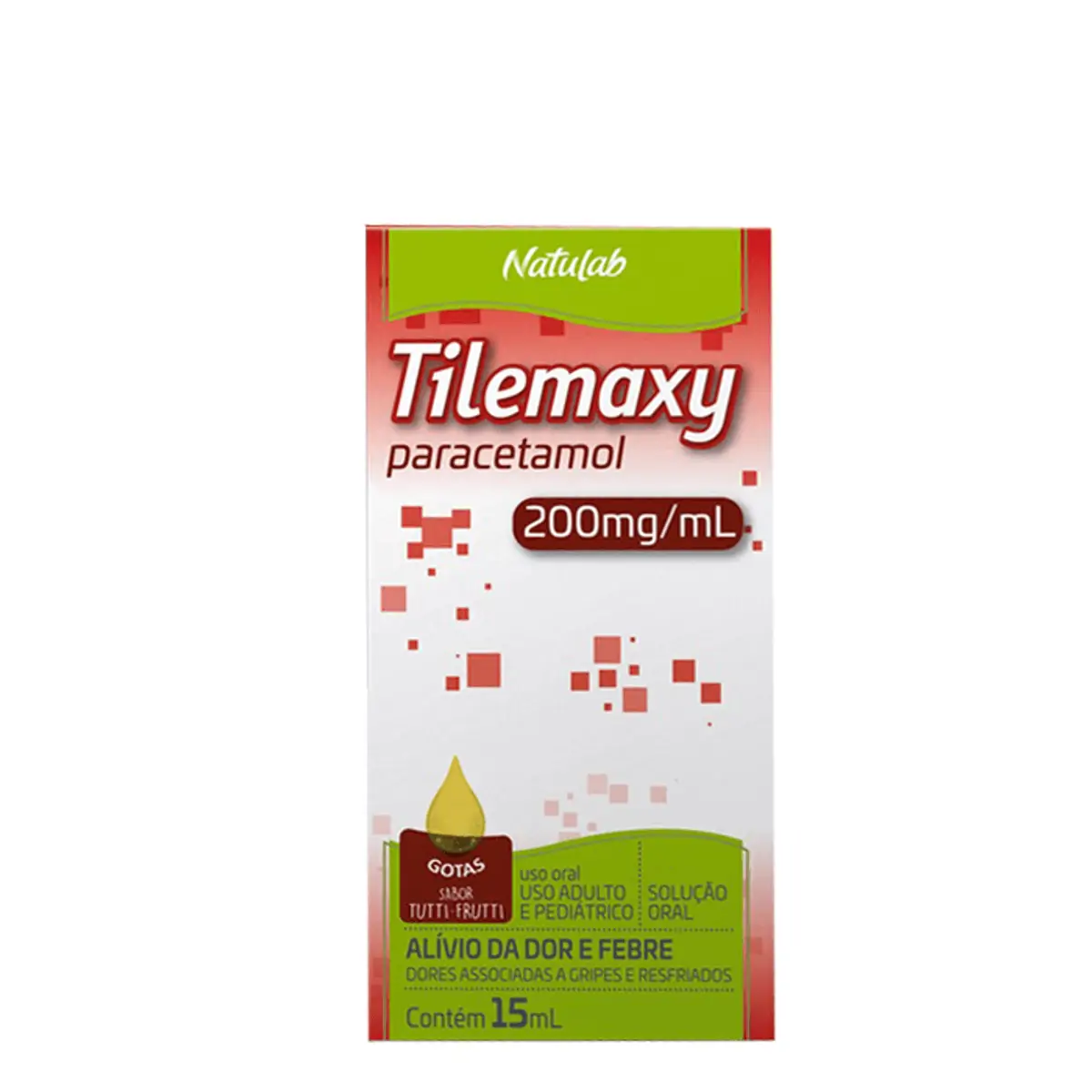 Analgésico e Antitérmico Tilemaxy 200mg/ml Sabor Tutti-Frutti 15ml Gotas