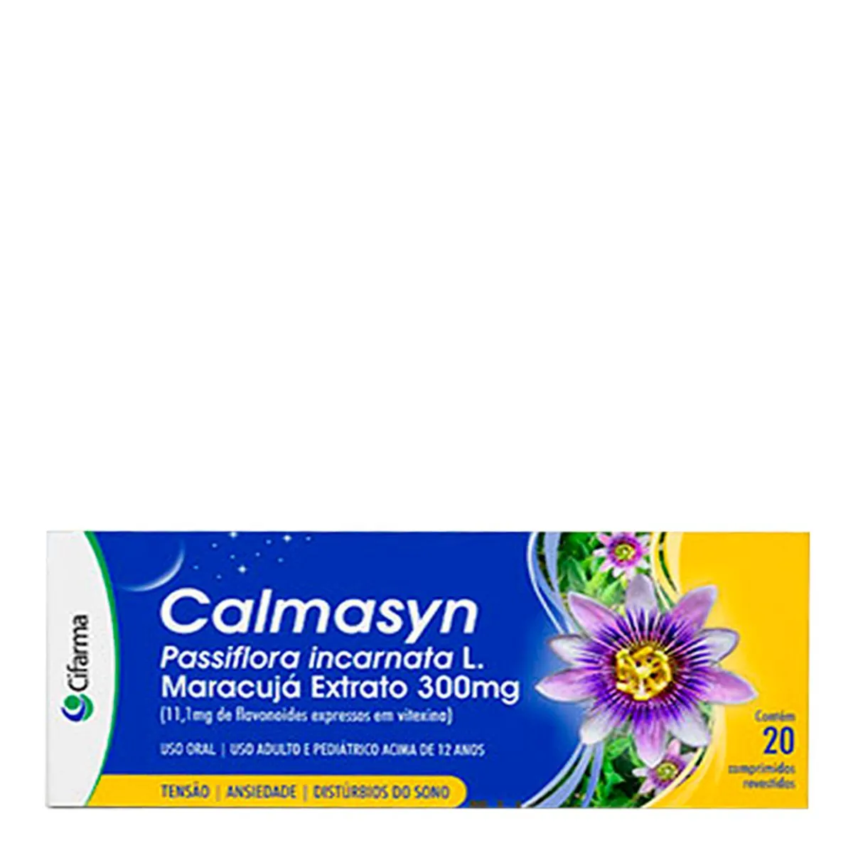 Calmante e Fitoterápico Calmasyn 300mg 20 Comprimidos Revestidos