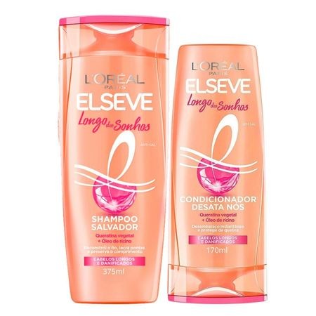 Frascos Shampoo e Condicionador Elseve Longo dos Sonhos