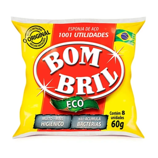 Lã de Aço Bombril 8 Unidades - Limpeza Pesada