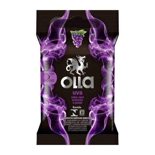 Camisinha Sabor Uva Olla 3 Unidades