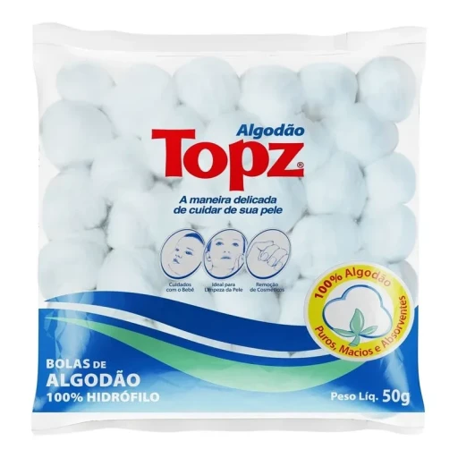 Algodão Bola Branco 50g Topz