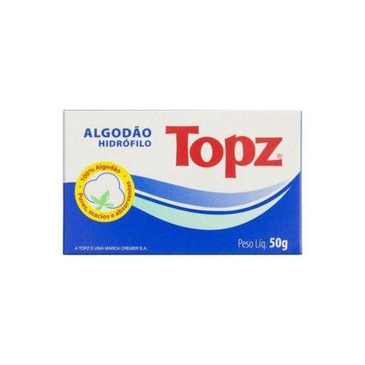 Algodão Hidrófilo Caixa Topz 50g