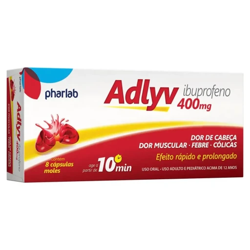 Adlyv Ibuprofeno 400mg 8 Cápsulas Gelatinosa